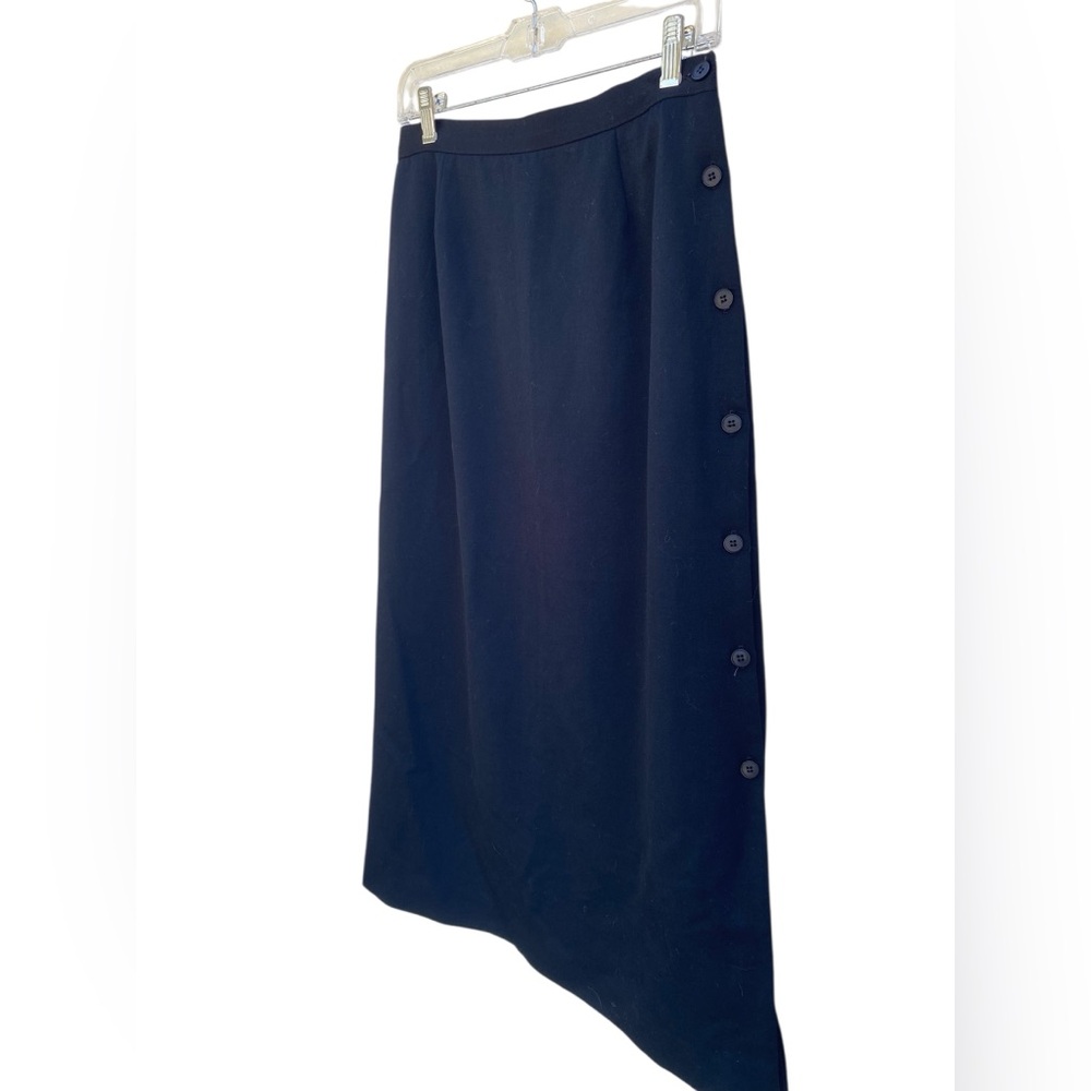 VT 💯 WOOL SCHOOLTEACHER BLUE SIDE BUTTONDOWN SKIRT 3/4 LENGTH/LONG MIDI MAXI